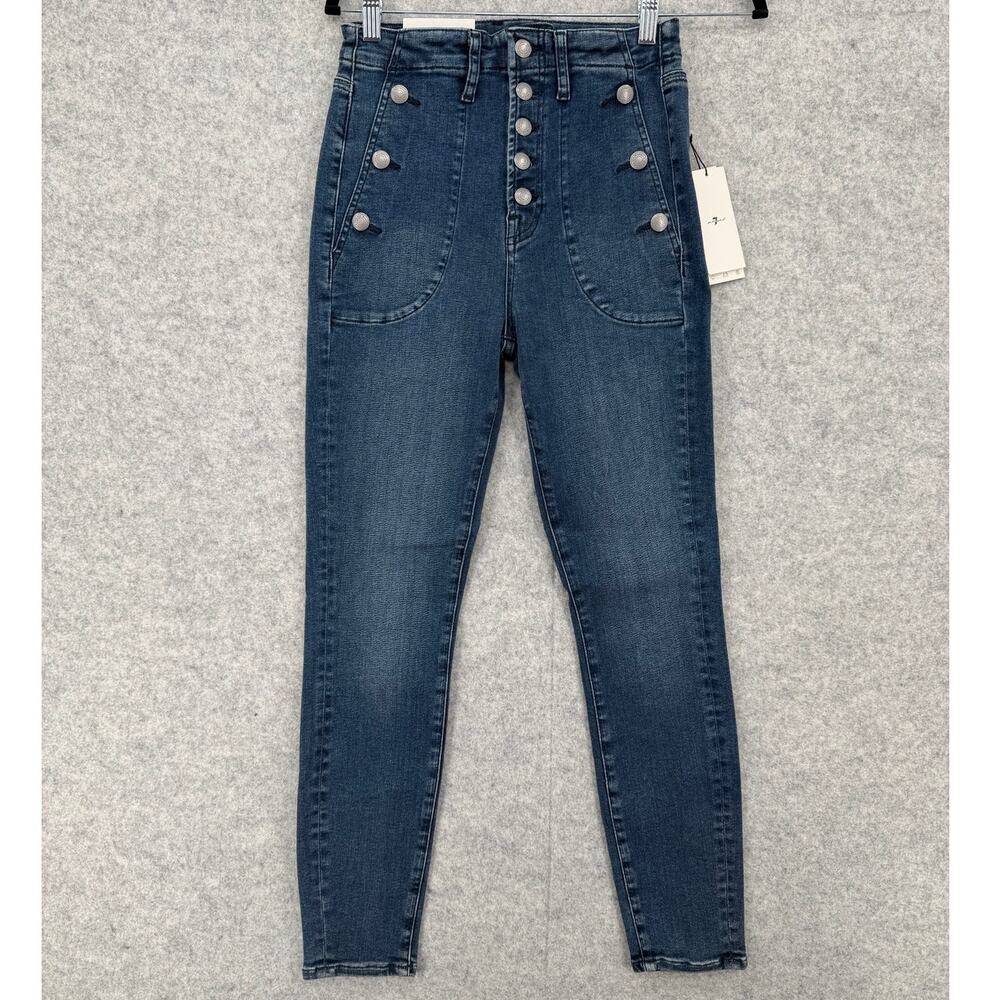 NWT 7 For All Mankind Slim Illusion Portia Blue Skinny Jeans Size Women's 26